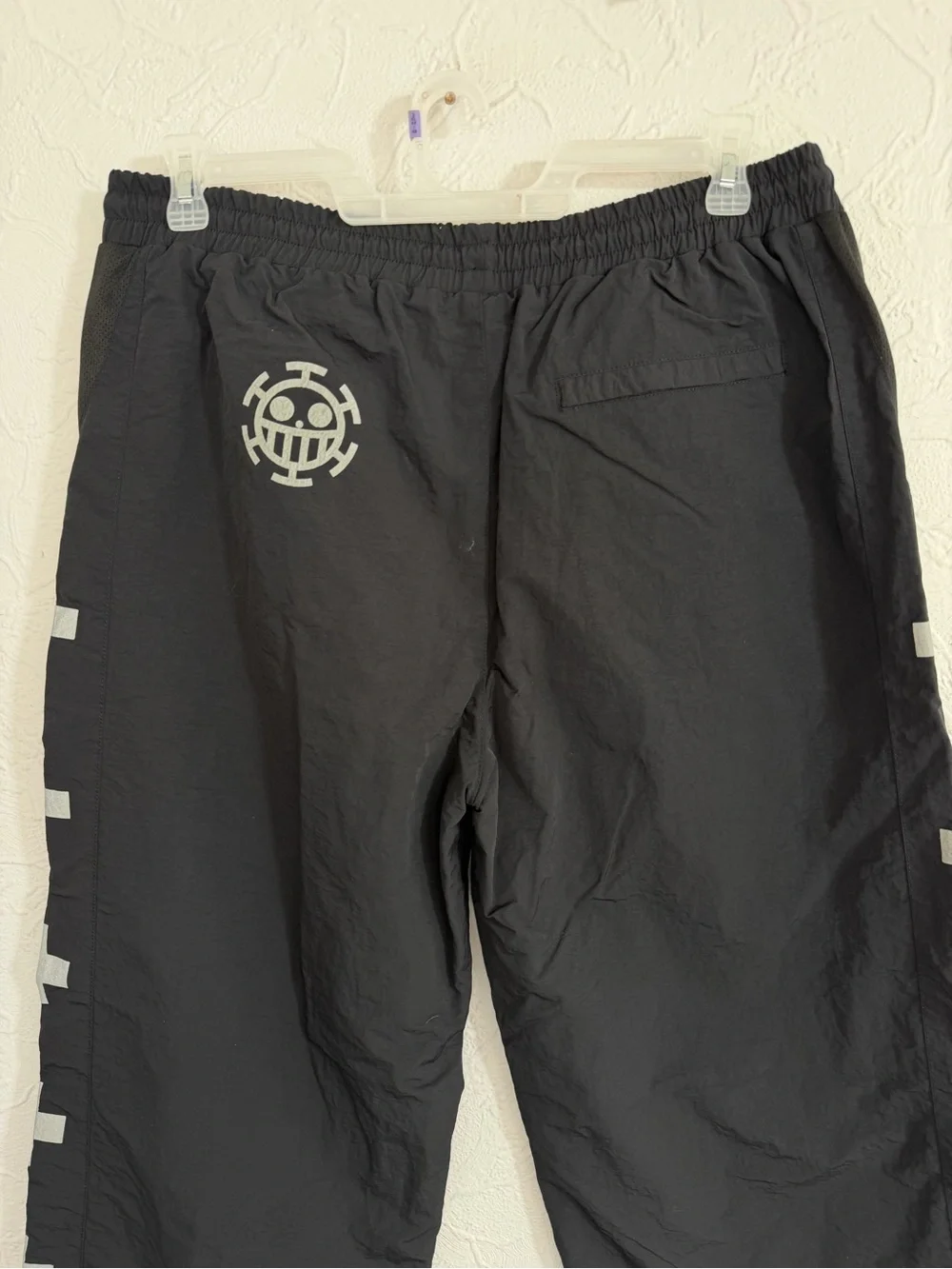 NEW Hypland One Piece Trafalgar Law Track Pants Mens 38 Black Nylon Streetwear
